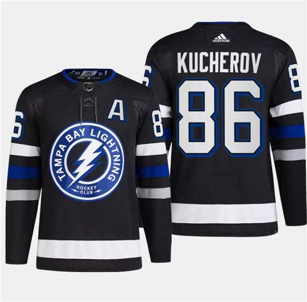 Mens Tampa Bay Lightning #86 Nikita Kucherov Black 2024 Stadium Series Stitched Jersey Dzhi